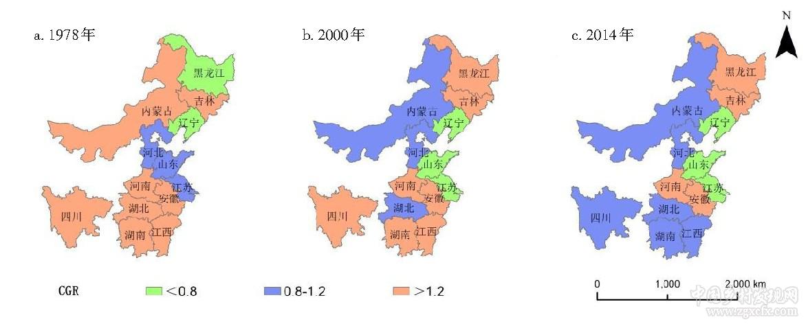 齊蘅等:我國糧食主產(chǎn)區(qū)糧食生產(chǎn)與收入水平的協(xié)調(diào)度分析(圖5)